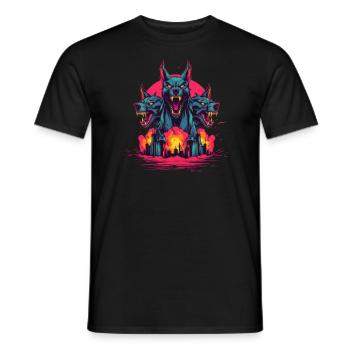 Mythe du chien-loup-garou, Cerberus, Hellhound - T-shirt homme - noir - Devant - AI Model Male 178 light (178cm)