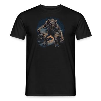 Dog Wolf Werewolf Cerberus Hellhound myth - Men's T-Shirt - black - Front - AI Model Male 178 light (178cm)
