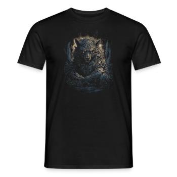Dog Wolf Werewolf Cerberus Hellhound myth - Men's T-Shirt - black - Front - AI Model Male 178 light (178cm)