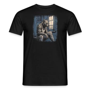 Mythe du chien-loup-garou, Cerberus, Hellhound - T-shirt homme - noir - Devant - AI Model Male 178 light (178cm)