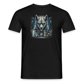 Dog Wolf Werewolf Cerberus Hellhound myth - Men's T-Shirt - black - Front - AI Model Male 178 light (178cm)