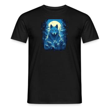 Dog Wolf Werewolf Cerberus Hellhound myth - Men's T-Shirt - black - Front - AI Model Male 178 light (178cm)