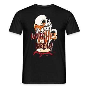Witches brew witch brew Halloween skull skull - Men's T-Shirt - black - Front - AI Model Male 178 light (178cm)