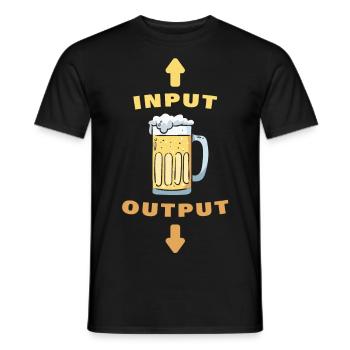 Beer - Input Output - Men's T-Shirt - black - Front - AI Model Male 178 light (178cm)