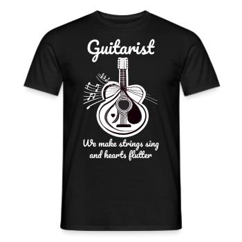Streicher-Serenaden: Gitarristen feiern Gitarre - Männer T-Shirt - Schwarz - Vorne - AI Model Male 178 light (178cm)