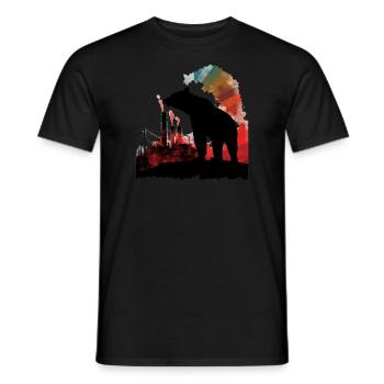 Bear Nature Environment Environmental Protection - Men's T-Shirt - black - Front - AI Model Male 178 light (178cm)