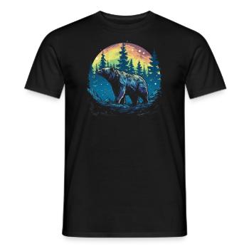 Ours, nature, environnement, protection de - T-shirt homme - noir - Devant - AI Model Male 178 light (178cm)
