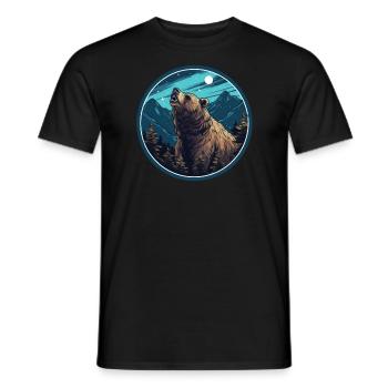 Bear Nature Environment Environmental Protection - Men's T-Shirt - black - Front - AI Model Male 178 light (178cm)