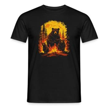 Bear Nature Environment Environmental Protection - Men's T-Shirt - black - Front - AI Model Male 178 light (178cm)