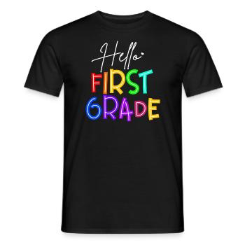 Teacher Hello First Grade - Men's T-Shirt - black - Front - AI Model Male 178 light (178cm)