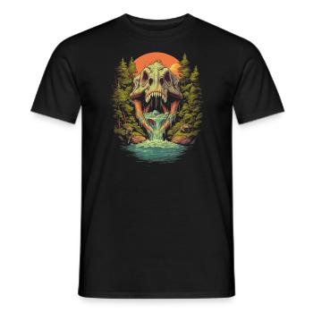 Dinosaurier Dino Fossil Carnivor Herbivor T-Rex - Männer T-Shirt - Schwarz - Vorne - AI Model Male 178 light (178cm)