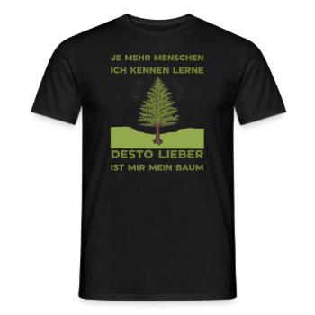 Je mehr Menschen desto mehr Wald, Zapfenpflücker - Männer T-Shirt - Schwarz - Vorne - AI Model Male 178 light (178cm)