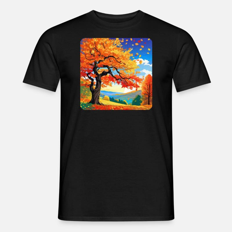 Bunte Herbstlandschaft - Männer T-Shirt - Schwarz