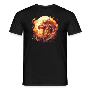 Drache mystisch Lindwurm Monster Ungeheuer Biest - Männer T-Shirt - Schwarz - Vorne - AI Model Male 178 light (178cm)