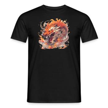 Drache mystisch Lindwurm Monster Ungeheuer Biest - Männer T-Shirt - Schwarz - Vorne - AI Model Male 178 light (178cm)