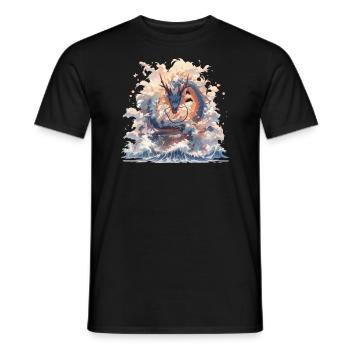 Drache mystisch Lindwurm Monster Ungeheuer Biest - Männer T-Shirt - Schwarz - Vorne - AI Model Male 178 light (178cm)