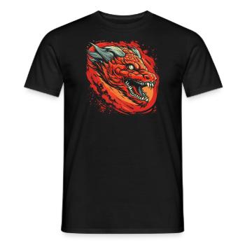 Drache mystisch Lindwurm Monster Ungeheuer Biest - Männer T-Shirt - Schwarz - Vorne - AI Model Male 178 light (178cm)