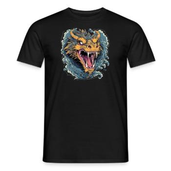 Drache mystisch Lindwurm Monster Ungeheuer Biest - Männer T-Shirt - Schwarz - Vorne - AI Model Male 178 light (178cm)