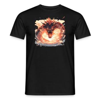 Drache mystisch Lindwurm Monster Ungeheuer Biest - Männer T-Shirt - Schwarz - Vorne - AI Model Male 178 light (178cm)