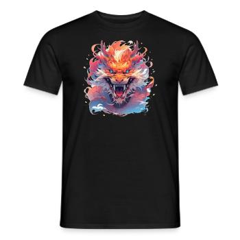 Drache mystisch Lindwurm Monster Ungeheuer Biest - Männer T-Shirt - Schwarz - Vorne - AI Model Male 178 light (178cm)