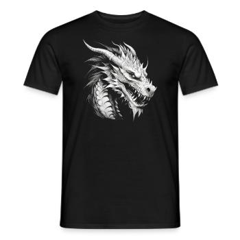 Drache mystisch Lindwurm Monster Ungeheuer Biest - Männer T-Shirt - Schwarz - Vorne - AI Model Male 178 light (178cm)