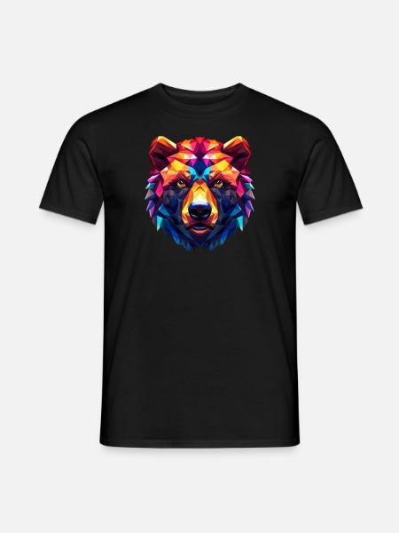 Colorful Bear Head - Men's T-Shirt - black