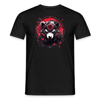 Mecha Animal Tiger Wolf Fox Dino Bear Cyborg - Men's T-Shirt - black - Front - AI Model Male 178 light (178cm)