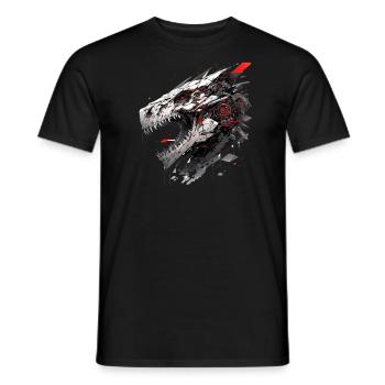 Mecha Animal Tiger Wolf Fox Dino Bear Cyborg - Men's T-Shirt - black - Front - AI Model Male 178 light (178cm)
