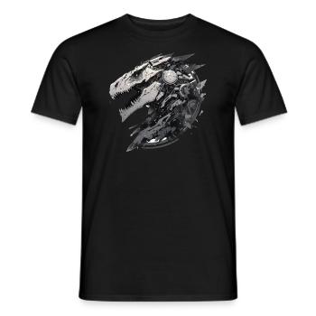 Mecha Animal : tigre, loup, renard, dinosaure, - T-shirt homme - noir - Devant - AI Model Male 178 light (178cm)