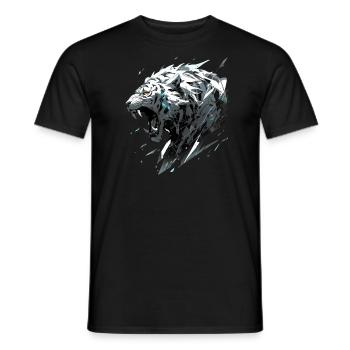 Mecha Animal Tiger Wolf Fox Dino Bear Cyborg - Men's T-Shirt - black - Front - AI Model Male 178 light (178cm)
