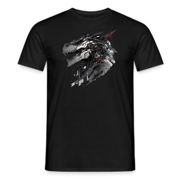 Mecha Animal Tiger Wolf Fox Dino Bear Cyborg - Men's T-Shirt - black - Front - AI Model Male 178 light (178cm)