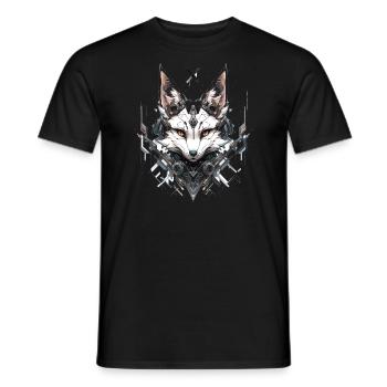 Mecha Animal Tiger Wolf Fox Dino Bear Cyborg - Men's T-Shirt - black - Front - AI Model Male 178 light (178cm)