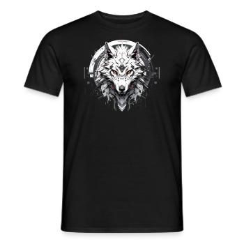 Mecha Animal : tigre, loup, renard, dinosaure, - T-shirt homme - noir - Devant - AI Model Male 178 light (178cm)