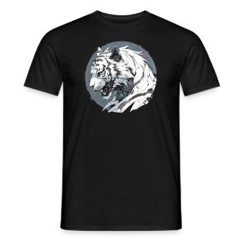 Mecha Animal : tigre, loup, renard, dinosaure, - T-shirt homme - noir - Devant - AI Model Male 178 light (178cm)