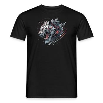 Mecha Animal : tigre, loup, renard, dinosaure, - T-shirt homme - noir - Devant - AI Model Male 178 light (178cm)