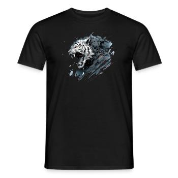 Mecha Animal Tiger Wolf Fox Dino Bear Cyborg - Men's T-Shirt - black - Front - AI Model Male 178 light (178cm)
