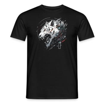 Mecha Animal : tigre, loup, renard, dinosaure, - T-shirt homme - noir - Devant - AI Model Male 178 light (178cm)