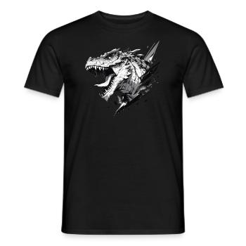 Mecha Animal Tiger Wolf Fox Dino Bear Cyborg - Men's T-Shirt - black - Front - AI Model Male 178 light (178cm)