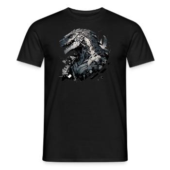 Mecha Animal Tiger Wolf Fox Dino Bear Cyborg - Men's T-Shirt - black - Front - AI Model Male 178 light (178cm)