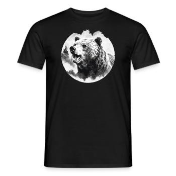 Bear Nature Environment Environmental Protection - Men's T-Shirt - black - Front - AI Model Male 178 light (178cm)