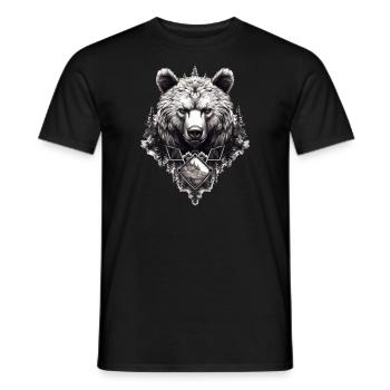 Ours, nature, environnement, protection de - T-shirt homme - noir - Devant - AI Model Male 178 light (178cm)
