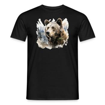 Fox Forest Moon Fable Mythical Fairy Tale - Men's T-Shirt - black - Front - AI Model Male 178 light (178cm)