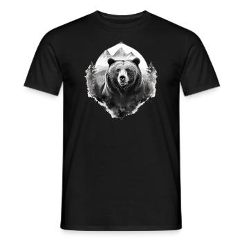 Bear Nature Environment Environmental Protection - Men's T-Shirt - black - Front - AI Model Male 178 light (178cm)