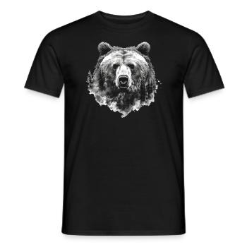 Ours, nature, environnement, protection de - T-shirt homme - noir - Devant - AI Model Male 178 light (178cm)