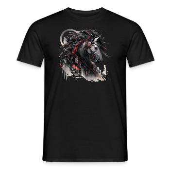 Mecha Tier Tiger Wolf Fuchs Pferd Cyborg - Männer T-Shirt - Schwarz - Vorne - AI Model Male 178 light (178cm)