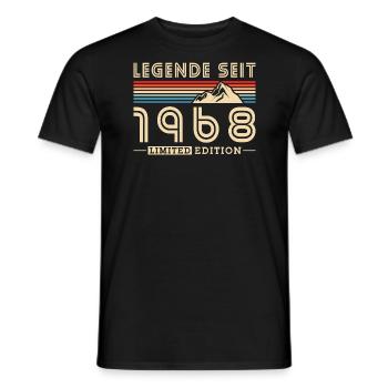 Geboren 1968 Jahrgang Berge Vintage Geburtstag - Männer T-Shirt - Schwarz - Vorne - AI Model Male 178 light (178cm)