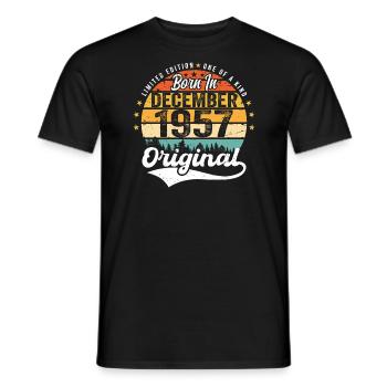 Original décembre 1957 Vintage anniversaire 1957 - T-shirt homme - noir - Devant - AI Model Male 178 light (178cm)