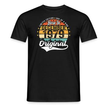 Original Dezember 1979 Jahrgang Geburtstag 1979 - Männer T-Shirt - Schwarz - Vorne - AI Model Male 178 light (178cm)