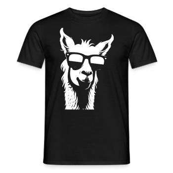 Funny Llama Wearing Sunglasses Cool Llamas - Men's T-Shirt - black - Front - AI Model Male 178 light (178cm)