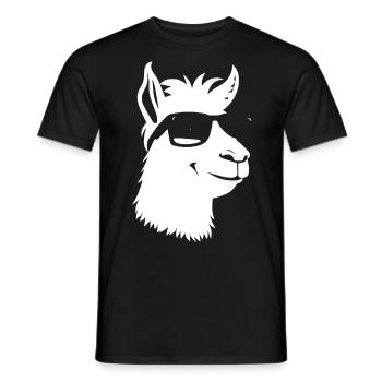 Lustiges Lama mit Sonnenbrille Coole Lamas - Männer T-Shirt - Schwarz - Vorne - AI Model Male 178 light (178cm)